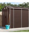 vidaXL Garden Shed Brown 191x810x198 cm Galvanised Steel — Size: 191 x 810 x 198 cm