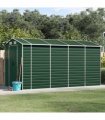 vidaXL Garden Shed Green 191x385x198 cm Galvanised Steel — Size: 191 x 385 x 198 cm