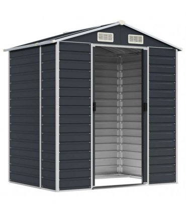 vidaXL Garden Shed | Anthracite | Galvanised Steel | 191x130x198 cm — Size: 191 x 130 x 198 cm
