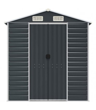 vidaXL Garden Shed | Anthracite | Galvanised Steel | 191x130x198 cm — Size: 191 x 130 x 198 cm