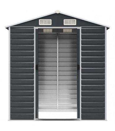 vidaXL Garden Shed | Anthracite | Galvanised Steel | 191x130x198 cm — Size: 191 x 130 x 198 cm