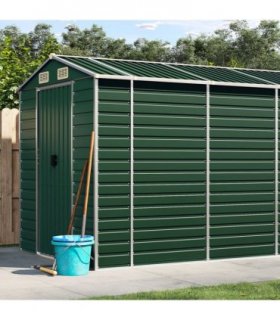 vidaXL Garden Shed Green 191x555x198 cm Galvanised Steel — Size: 191 x 555 x 198 cm