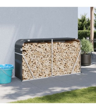 vidaXL Log Holder Anthracite 180x45x100 cm Galvanised Steel — Size: 180 x 45 x 100 cm