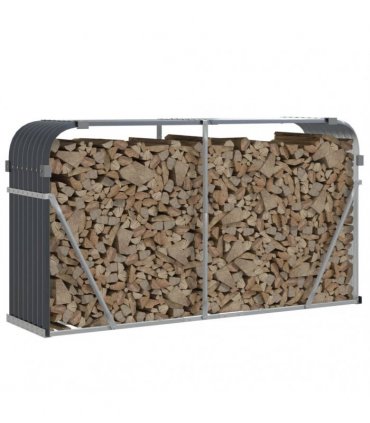 vidaXL Log Holder Anthracite 180x45x100 cm Galvanised Steel — Size: 180 x 45 x 100 cm