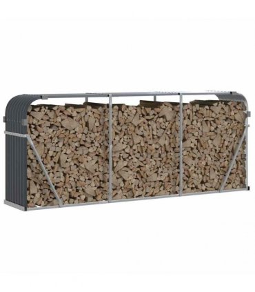 vidaXL Log Holder Anthracite 234x45x100 cm Galvanised Steel — Size: 234 x 45 x 100 cm