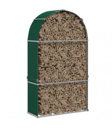 vidaXL Log Holder Green 120x45x210 cm Galvanised Steel — Size: 120 x 45 x 210 cm