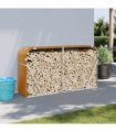 vidaXL Log Holder Wood Look 180x45x100 cm Galvanised Steel — Size: 180 x 45 x 100 cm