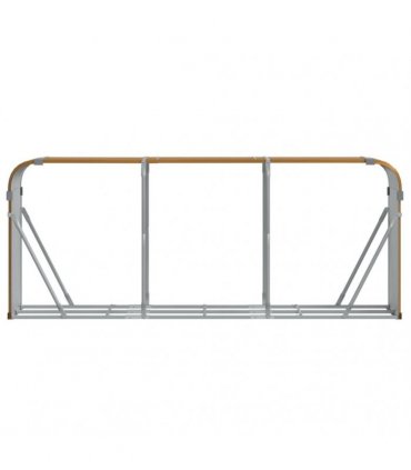 vidaXL Log Holder Wood Look 234x45x100 cm Galvanised Steel — Size: 234 x 45 x 100 cm