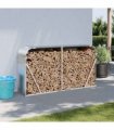 vidaXL Log Holder Silver 180x45x100 cm Galvanised Steel — Size: 180 x 45 x 100 cm