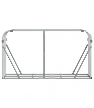 vidaXL Log Holder Silver 180x45x100 cm Galvanised Steel — Size: 180 x 45 x 100 cm