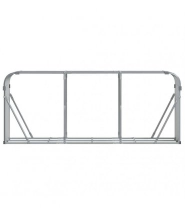 vidaXL Log Holder Light Grey 234x45x100 cm Galvanised Steel — Size: 234 x 45 x 100 cm