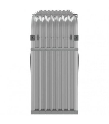 vidaXL Log Holder Light Grey 234x45x100 cm Galvanised Steel — Size: 234 x 45 x 100 cm