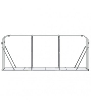 vidaXL Log Holder Silver 234x45x100 cm Galvanised Steel — Size: 234 x 45 x 100 cm