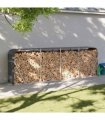 vidaXL Log Holder Anthracite 300x45x100 cm Galvanised Steel — Size: 300 x 45 x 100 cm