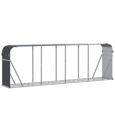 vidaXL Log Holder Anthracite 300x45x100 cm Galvanised Steel — Size: 300 x 45 x 100 cm