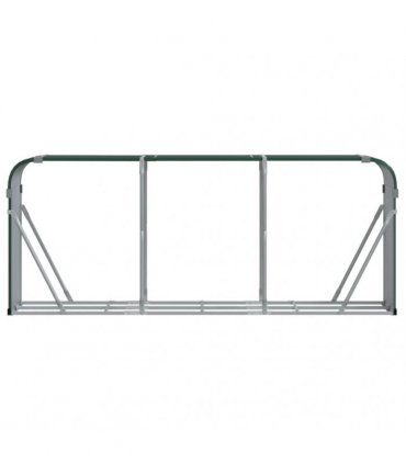 vidaXL Log Holder Green 234x45x100 cm Galvanised Steel — Size: 234 x 45 x 100 cm