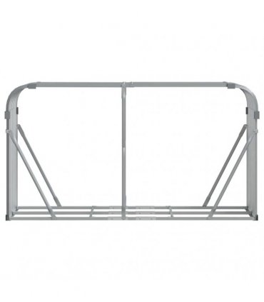 vidaXL Log Holder Light Grey 180x45x100 cm Galvanised Steel — Size: 180 x 45 x 100 cm