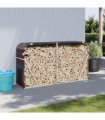 vidaXL Log Holder Brown 180x45x100 cm Galvanised Steel — Size: 180 x 45 x 100 cm