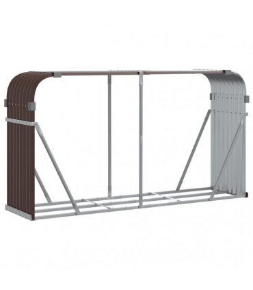 vidaXL Log Holder Brown 180x45x100 cm Galvanised Steel — Size: 180 x 45 x 100 cm