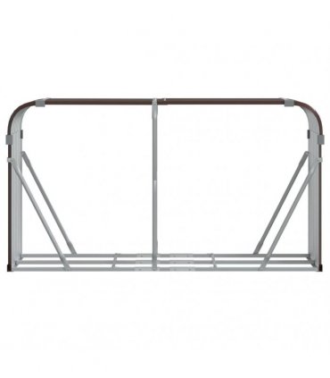 vidaXL Log Holder Brown 180x45x100 cm Galvanised Steel — Size: 180 x 45 x 100 cm