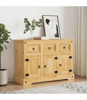 vidaXL Sideboard "Corona" Brown 112x44x78 cm Solid Wood Mexican Pine