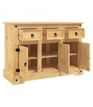 vidaXL Sideboard "Corona" Brown 112x44x78 cm Solid Wood Mexican Pine