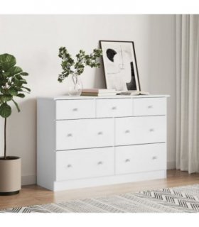vidaXL Chest of Drawers ALTA White 112x35x73 cm Solid Wood Pine