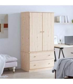 vidaXL Wardrobe ALTA 90x55x170 cm Solid Wood Pine — Colour: natural
