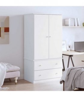vidaXL Wardrobe ALTA White 90x55x170 cm Solid Wood Pine