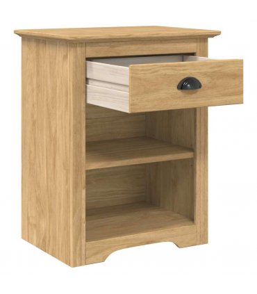 vidaXL Bedside Cabinet with Drawer BODO Honey Brown 53 x 38.5 x 67 cm