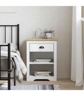 vidaXL Bedside Cabinet BODO Brown 53x38.5x66 cm Solid Wood Pine