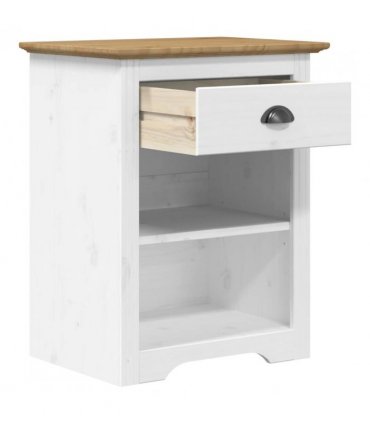 vidaXL Bedside Cabinet BODO Brown 53x38.5x66 cm Solid Wood Pine