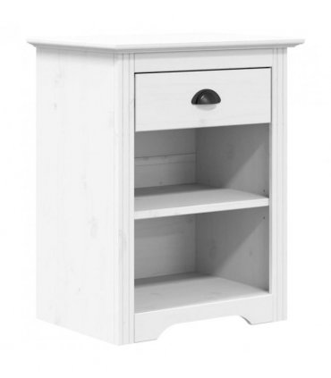 vidaXL Bedside Cabinet BODO White 53x38.5x66 cm Solid Wood Pine