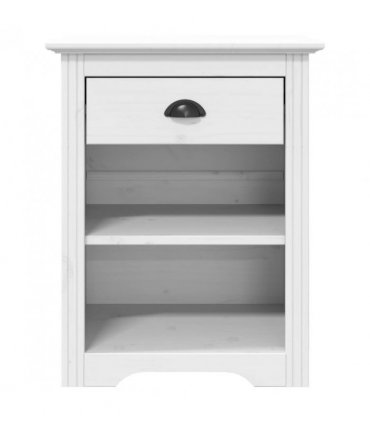 vidaXL Bedside Cabinet BODO White 53x38.5x66 cm Solid Wood Pine