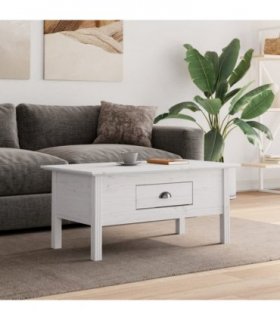 vidaXL Coffee Table BODO White 100x55x45 cm Solid Wood Pine