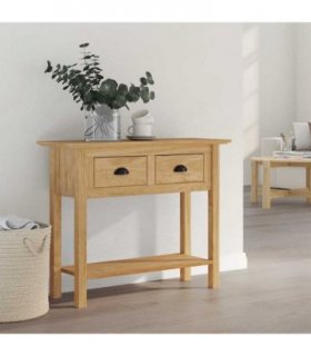 vidaXL Console Table with Drawer BODO Honey Brown 91 x 34.7 x 74 cm