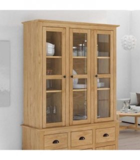 vidaXL Cabinet with Glass Doors BODO Honey Brown
