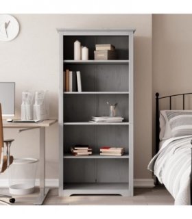 vidaXL Bookcase BODO Grey 80x38x180 cm Solid Wood Pine 5-Tier