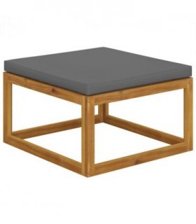 vidaXL Footrest with Dark Grey Cushion Solid Wood Acacia