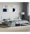 vidaXL Metal Bed Frame without Mattress with Headboard White 180x200cm — Size: 180 x 200 cm — V0671965429
