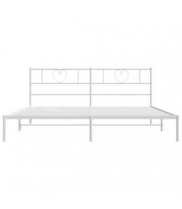 vidaXL Metal Bed Frame without Mattress with Headboard White 180x200cm — Size: 180 x 200 cm — V0671965429