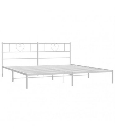 vidaXL Metal Bed Frame without Mattress with Headboard White 180x200cm — Size: 180 x 200 cm — V0671965429