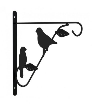 vidaXL Hanging Basket Brackets with Planters 4 pcs Black Steel — Size: Ø 30 x 52 cm
