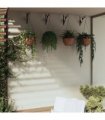 vidaXL Hanging Basket Brackets with Planters 4 pcs Black Steel — Size: Ø 40 x 63 cm