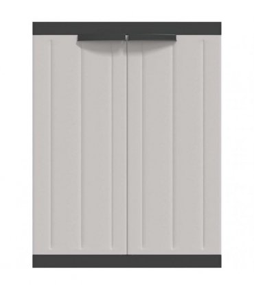 vidaXL Outdoor Storage Cabinet Grey and Black 65x37x85 cm PP — Size: 65 x 37 x 85 cm