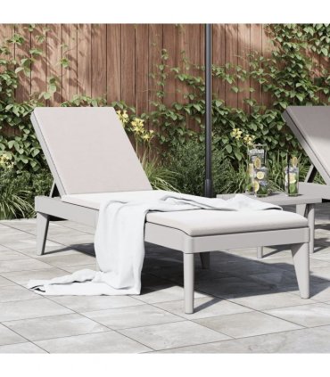 vidaXL Sun Lounger Grey 186x60x29 cm PP