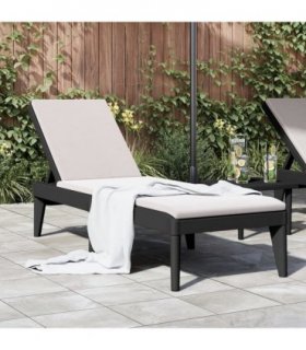 vidaXL Sun Lounger Anthracite 186x60x29 cm PP
