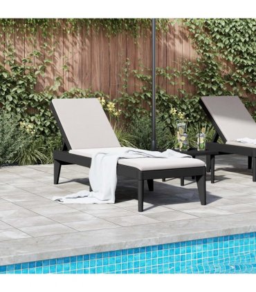 vidaXL Sun Lounger Anthracite 186x60x29 cm PP