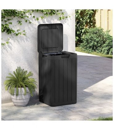 vidaXL Outdoor Garbage Bin Anthracite 38x38x65 cm PP