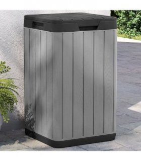 vidaXL Outdoor Garbage Bin Grey 38x38x65 cm PP